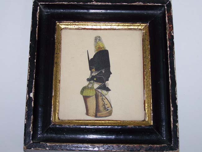 An attractive copy of a late 18th century hand painted Silhouette of a British Military Officer.